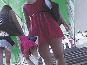 Check out 2 sexy upskirt cuties