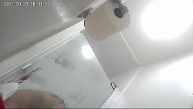 Japanese amateur wife getting undressed and dressed in shower