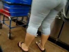 Big booty chick doing laundry