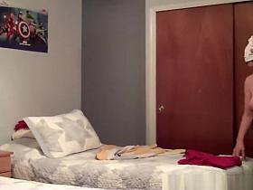 Busty wife with big tits spied in bedroom