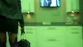 Sexy stocking tops flashed in the store