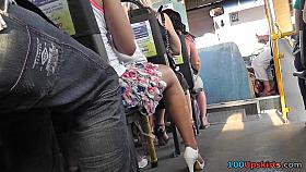 Strange blonde shows off lingerie in candid upskirts