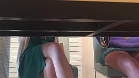 upskirt under table