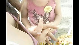 Babe with cute small tits wearing no bra down blouse