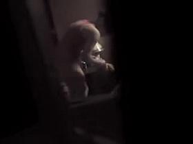 Fem stripping off after party on window voyeur video