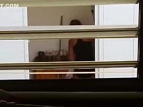 Neighbor wearing black panties and top