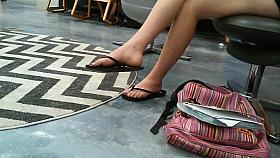 Candid Feet & Legs Teen at Library No Face