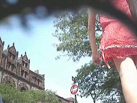 Spy cam has these asses and legs caught walking by