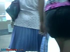 Hawt pink panty up a taut darksome petticoat