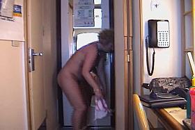 chubby wife undressing on cruise
