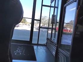 Big ass chubby woman in leggings