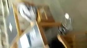 Cumshot on her hoodie at the library