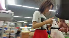 Fitness Fan Wears Red Short Skirt In Upskirt Movie