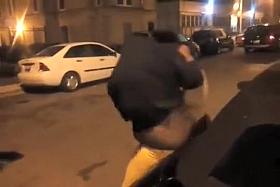 Bare chocolate booties in the female street fight