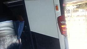 spy brunette sexy ass in station romanian