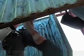 Girl dresses up in the locker room