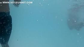 Bubble butt filmed under water