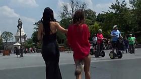 Euro brunette fucked in restaurant