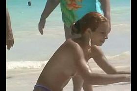 A stimulating nude beach spy cam footage