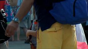 Angelina Jolie lookalike seethrue and upskirt