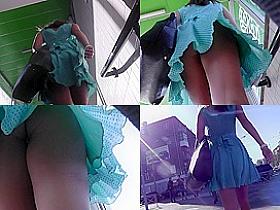 Divine upskirt xxx video about teen's G-string