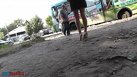 Oops upskirt scene of the innocent-looking young babe