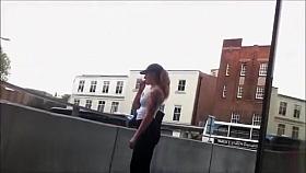 Tattooed mamacita makes her big buttocks jiggle as she walks