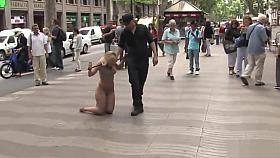 Busty Spanish public walked in underwear