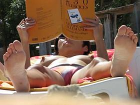 soles feet at the beach in reunion island