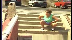 cute girls peeing in public