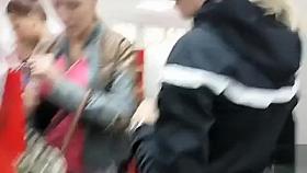 Pulling out his cock for pretty girls in the convenience store