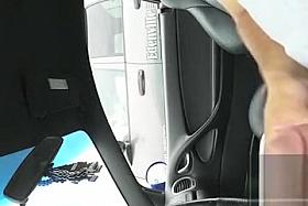 Jacking off in the auto and exposing my dick