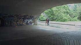 Big tits European slut shopping naked