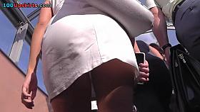 Classy subway upskirt footage