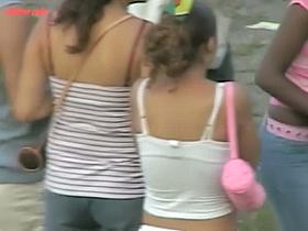 Hussy in short shorts stars in a hot candid video