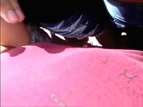 Guy rubs hard penis in butt