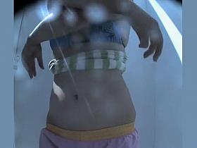 Peeping a chubby girl dressing a bikini