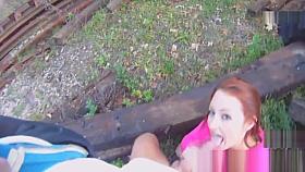 Pickedup european babe sucks cock on spycam