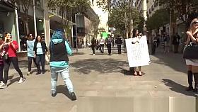 Cheating wife in public streets humiliated