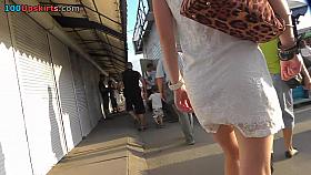 Golden-Haired beauty upskirt footage