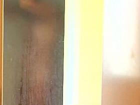 Spying my girlfriend's friend while taking a shower