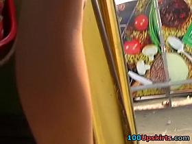 Spy camera up petticoat of polka dot costume