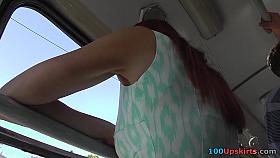 The upskirt view of the young lady in the tight skirt