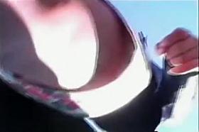 Awesome out door up-skirt thong