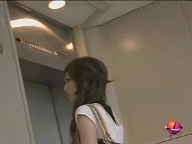 Twat is flying free with no panties sharking in the building