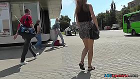 Bus helps to shot her beautiful ass on the upskirt cam