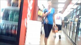 Blonde babe in black tights