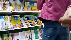 Candid ass in tight jeans at the store