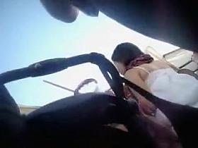 Big butt under a short skirt