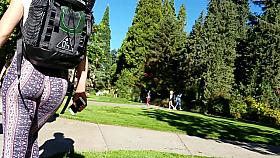 Blonde College Athlete in Tight Leggings